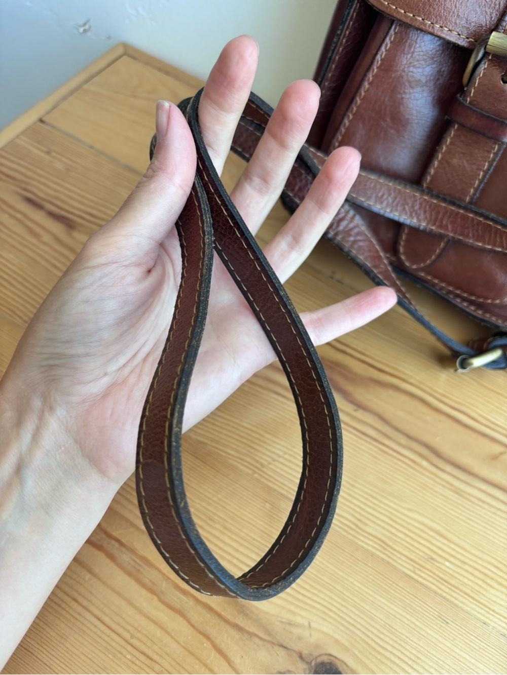PATRICIA NASH CASCINA CROSSBODY BAG with Buckle LEATHER Cognac - Picture 4 of 15